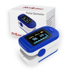 Pulsossimetro RedLine FS20C, Blu/Bianco, Indica il livello di saturazione di ossigeno nel sangue, Misura la frequenza cardiaca, 4 posizioni di lettura del testo
