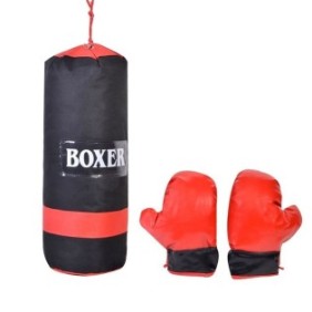 Sacco da boxe con guanti inclusi, 19x53 cm, ATU-084294
