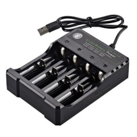 Caricabatterie agli ioni di litio MRG M5D84A, Accumulatore 18650 3, 7V, 4 Slot, USB 2A