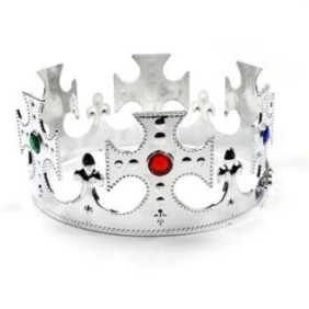 Corona reale in plastica, argento, 61 cm, 6-8 anni