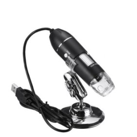 Microscopio digitale, porta USB, 50X-1600X, compatibile con Mac OS/Windows, nero