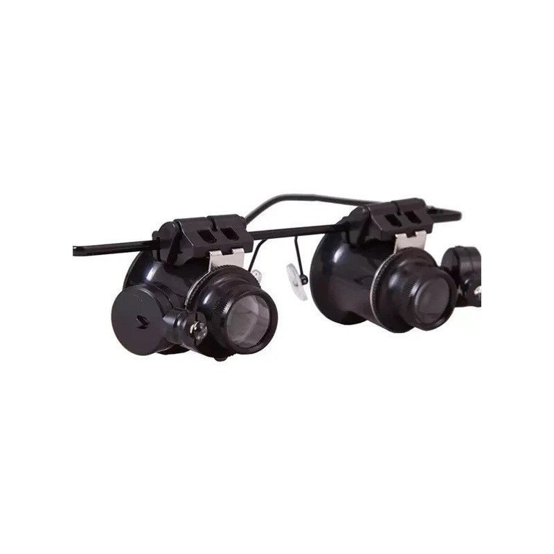 Occhiali di precisione con lente d'ingrandimento da orologiaio, illuminazione a LED, 15 cm, nero, Dalimag