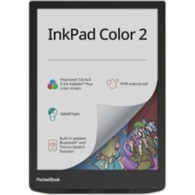 Lettore di eBook PocketBook InkPad Color 2 PB743C, touchscreen a colori 7,8" E Ink Kaleido™ Plus, 32 GB, SMARTlight, G-sensor, Bluetooth e WiFi, Argento