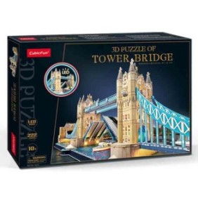Puzzle 3D Cubic Fun - LED, Tower Bridge, 222 pezzi