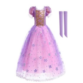 THK Costume da principessa Rapunzel, Viola - 100 cm