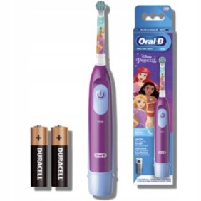 Spazzolino elettrico per bambini, Oral-B Kids Princess 3+, Rosa e blu, Con batterie