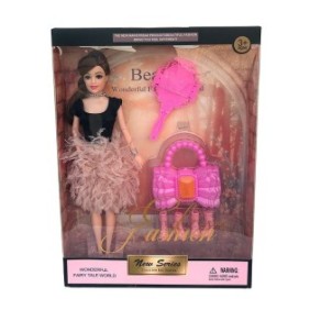 Set bambola fashion con accessori in plastica, 24x33 cm, multicolore, M2