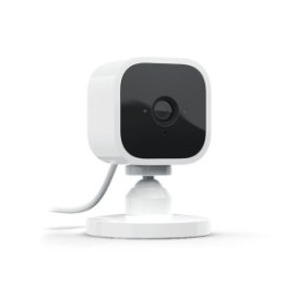 Mini telecamera di sorveglianza HD 1080P, sensori di movimento, compatibile Alexa, comunicazione bidirezionale, visione notturna, Blink Mini