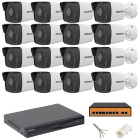 Sistema di sorveglianza 16 telecamere Hikvision IP 4MP NVR 16 canali 8MP accessori