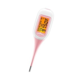 Termometro elettrico, EasyHome, display digitale, connessione telefonica, funzioni intelligenti per ovulazione, mestruazioni, analisi grafica, rosa