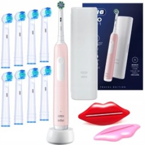 Set spazzolino elettrico Oral-B PRO Series 1, rosa, 8 testine di ricambio, 2 estrattori di pasta
