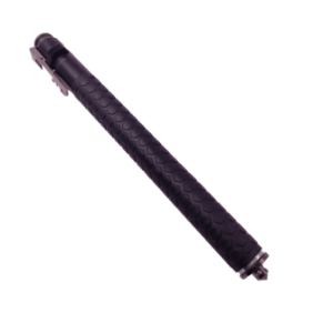Bastone da passeggio automatico telescopico, acciaio, custodia, rompivetro, impugnatura antiscivolo, 64 cm, nero, Dalimag