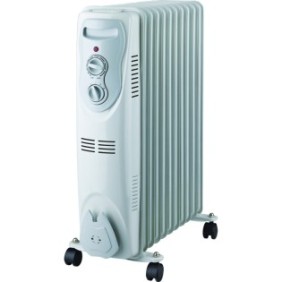 Riscaldatore elettrico HYUNDAI, modello HYH 2511, 2500 W, 11 elementi, 3 livelli di potenza, Termostato regolabile, Protezione da surriscaldamento, Grigio