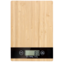Bilancia da cucina digitale con display LCD, rifinita con legno di bambù, 5 kg, 23 x 16,1 cm, Bambù/Nero