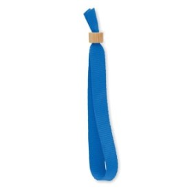 Bracciale, accesso misto, tessuto, anello di bambù, 34x1,5 cm, blu reale