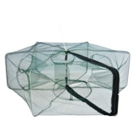 Trappola per gamberi a 6 fori, maglia fine, altezza 25 cm, diametro 80 cm