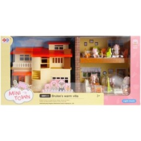 Casa delle bambole con accessori, Plastica, 27 x 22 x 16 cm, Multicolor