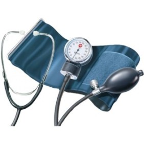 Sfigmomanometro aneroide con stetoscopio C;assic Stethomed, Precisione di misurazione: +/- 3 mmHg; Intervallo di misurazione: 0 – 300 mmHg, Blu