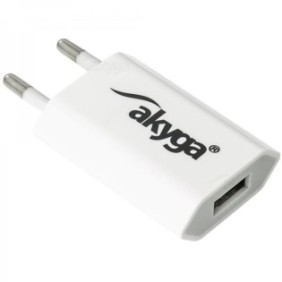 Caricabatterie USB Akyga, AK-CH-03WH, 240 V 1000 mA, 1xUSB, Bianco