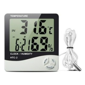 Termometro con display digitale, orologio e sensori esterni - HTC-2