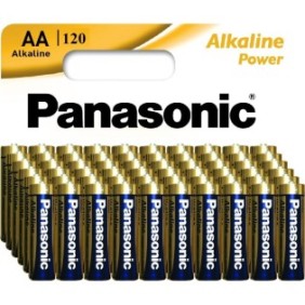 Batterie alcaline AA Panasonic, 120 pz