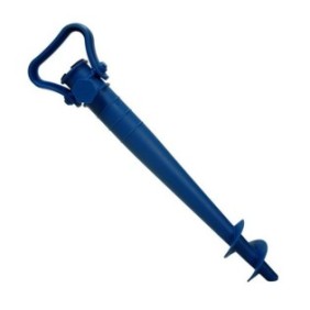Supporto per ombrellone tipo tarus con vite e maniglia, lunghezza 37 cm, blu