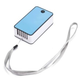 Mini ventilatore portatile con ricarica USB, aromaterapia, deodorante per ambienti, umidificatore con aria condizionata 20 W Blu