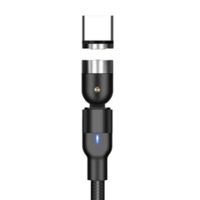 Cavo USB C magnetico, 3 in 1, 2 m, MCE475, nero