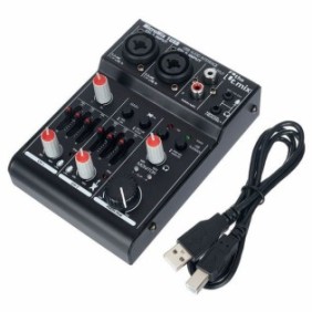 Mixer audio the t.mix MicroMix 1 USB, 2 canali mono con jack combinato XLR/6,3 mm (microfono/linea), +18 V