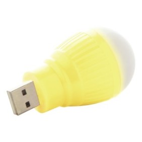 Lampada led USB a forma di lampadina, TIENTEN, portatile, alimentazione USB-A, gialla