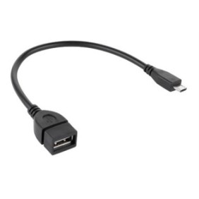Cavo OTG, connettore microUSB maschio a USB 2.0 femmina, lunghezza 15 cm, nero