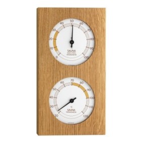 Termometro meccanico per sauna TFA S40.1052.01 con struttura in legno naturale