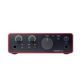 Interfaccia audio USB Focusrite Scarlett Solo (4a generazione), 24 bit/192 kHz, 69 dB, USB 2.0 tipo C, rosso