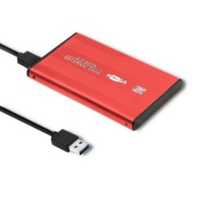 Custodia protettiva, Qoltec, 2.5" SATA3, USB 3.0, HDD, SSD, rosso