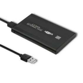 Custodia protettiva, Qoltec, 2.5" SATA3, USB 2.0, HDD, SSD, nero