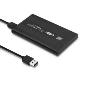 Custodia protettiva, Qoltec, 2.5" SATA3, USB 3.0, HDD, SSD, nero