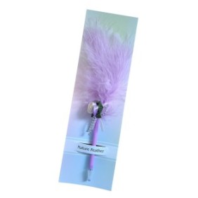 Penna Feather Writer, con piuma e accessorio, elegante, Naimeed D5230, Viola
