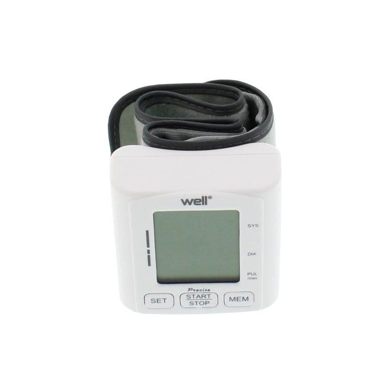 Well BLDP-WRST-PRECISE-WL Sfigmomanometro digitale da posizione, 0-299 mmHg, display LCD, bianco