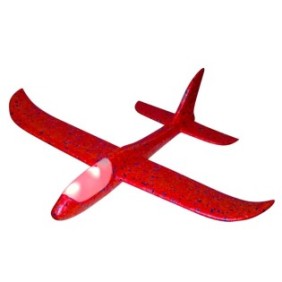 Aliante, aereo con luci, realizzato in materiale polipropilene EPP, rosso