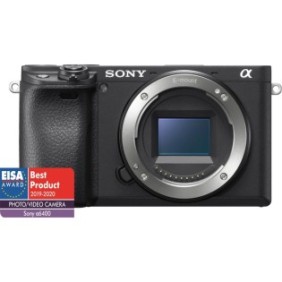 Fotocamera Mirrorless Sony Alpha A6400 B, 24.2 MP, APS-C, Corpo, Attacco E, 4K HDR, Messa a fuoco 4D, Time-lapse, ISO 100-32000, Nero
