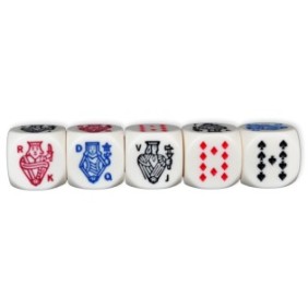 Set di dadi da poker, misura 16 mm, 5 pezzi per set