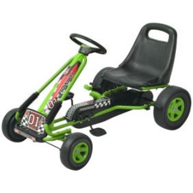 Kart a pedali con sedile regolabile, vidaXL, plastica, verde