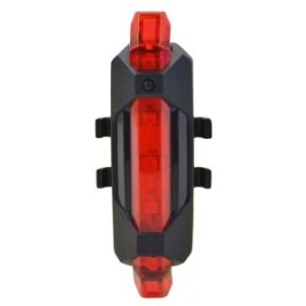 Luci per bicicletta, 5 LED, USB, 4 funzioni, rosso/nero, YTGT-50003.12