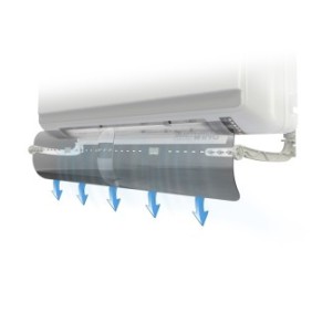 Deflettore trasparente per climatizzatore Smart WING da 60 cm a 110 cm controllo getto d'aria