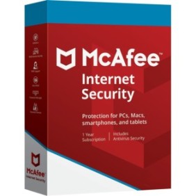 McAfee Internet Security Antivirus, 3 PC, 1 anno, licenza elettronica
