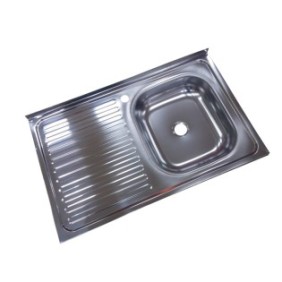 Lavello in acciaio inox 430-04mm, Per maschera ZLN-6966, vasca destra+scarico sifone con valvola