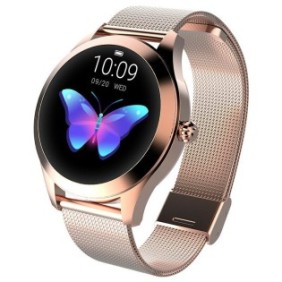 Orologio smartwatch da donna KW10 misuratore di pressione sanguigna passi frequenza cardiaca Android oro