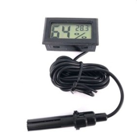 Termometro a sonda, ProCart, igrometro elettronico, schermo LCD, precisione, alimentazione a batteria, nero