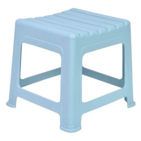 Sedia sgabello azzurro per bambini o adulti, ATS, 26x24x27,5 cm, antiscivolo