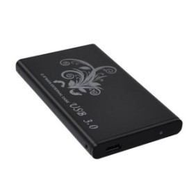 Custodia rack esterna per HDD/SSD sì 2.5", USB 3.0, massimo 2 TB, custodia in metallo, nero
